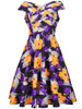 Casual V-Neck Exquisite Floral Printed Skater Dress Casual V-Neck Exquisite Floral Printed Skater Dress