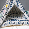 Forest Leaves Dog Teepee with Soft Dog Bed