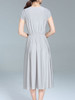 Casual Round Neck Elastic Waist Plain Simple Maxi Dress