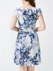 Casual Cowl Neck Skater Dress In Painted Print