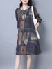 Casual Colorful Color Block Round Neck Pocket Shift Dress