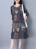 Casual Colorful Color Block Round Neck Pocket Shift Dress