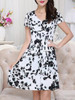 Casual V-Neck Printed Fantastic Skater Dress