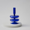 Blue Horizon Taper Glass Candlestick Holders