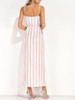 Casual Spaghetti Strap Slit Vertical Striped Maxi Dress
