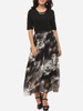 Casual Patchwork Charming Round Neck Maxi-dress