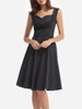 Casual Plain Designed Sweet Heart Skater-dress