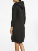 Casual Hooded Kangaroo Pocket Zips Plain Shift-dress