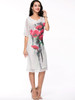 Casual Split Neck Floral Printed Half Sleeve Shift Dress