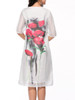Casual Split Neck Floral Printed Half Sleeve Shift Dress