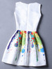 Casual Round Neck Multi-Color Printed Skater Dress Casual Round Neck Multi-Color Printed Skater Dress