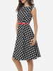 Casual Polka Dot Delightful Round Neck Skater-dress