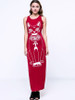 Cat Printed Trendy Round Neck Maxi-Dre