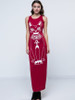 Cat Printed Trendy Round Neck Maxi-Dre