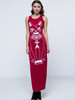 Cat Printed Trendy Round Neck Maxi-Dre