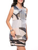 Casual Tie Collar Bowknot Color Block Layered Shift Dress