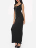 Casual Plain Elegant Round Neck Cocktail-dress