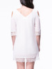 Casual Chic Solid Open Shoulder Patchwork Chiffon Shift Dress