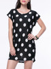 Casual Black White Polka Dot Mini Shift Dress
