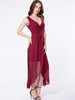Casual Surplice Asymmetrical Hems Removable Tie Plain Shift Dress