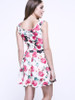 Casual Round Neck Dacron Floral Printed Skater Dress