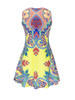 Casual Round Neck Excellent Tribal Printed Shift Dress