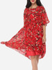 Casual Floral Printed Round Neck Maxi Half Sleeve Dress