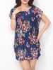 Casual Round Neck Sack Shift Dress In Floral Printed Casual Round Neck Sack Shift Dress In Floral Printed
