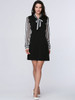 Casual Tie Collar Awesome Vertical Striped Shift Dress