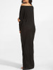 Casual Loose Fitting One Shoulder Plain Side Slit Maxi-dress