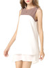 Casual Color Block Chiffon Round Neck Shift Dress