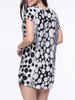 Casual Black White Polka Dot Round Neck Shift Dress