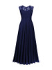 Casual Courtly Patchwork Hollow Out Plain Sweet Heart Maxi Dress