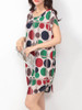 Casual Color Block Polka Dot Round Neck Shift Dress