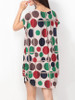 Casual Color Block Polka Dot Round Neck Shift Dress