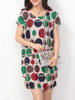 Casual Color Block Polka Dot Round Neck Shift Dress