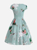Casual Sweet Heart Floral Printed Skater Dress