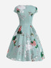 Casual Sweet Heart Floral Printed Skater Dress