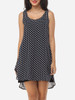 Casual Polka Dot Round Neck Shift Dress