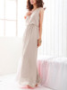 Casual Solid Elastic Waist Chiffon Round Neck Maxi Dress