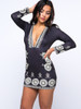 Casual Sexy Mini Deep V-Neck Tribal Printed Bodycon Dress