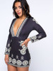 Casual Sexy Mini Deep V-Neck Tribal Printed Bodycon Dress