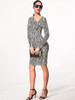Casual Asymmetric neck and stripe Bodycon Dress
