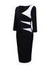 Casual Graceful V-Neck Color Block Bodycon Dress