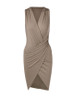 Casual Deep V-Neck Plain Ruched Bodycon Dress