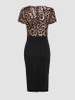 Casual Leopard V-Neck Ruffle Trim Bodycon Dress