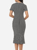 Casual Houndstooth Ruffled Hem Graceful Sweet Heart Bodycon-dress