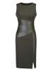 Casual Round Neck Patchwork Cotton Bodycon Dress