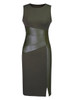 Casual Round Neck Patchwork Cotton Bodycon Dress