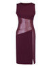 Casual Round Neck Patchwork Cotton Bodycon Dress